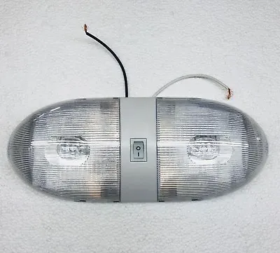 RV/Camper/Trailer - Double Interior Light 12 Volt W/ Switch WHITE • $16.95