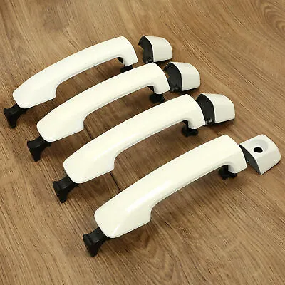 4PCS Pearl White Door Handles Replacement For Toyota Tundra Sequoia 11-19 • $49.79