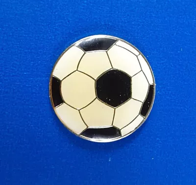 Soccer Ball Lapel Pin Football Enamel Hat Tac Black & White Vintage • $4