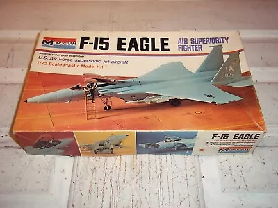 Vintage Monogram F-15 Eagle Jet Aircraft 1/72 Model Kit #7580 Partially Started • $14.95