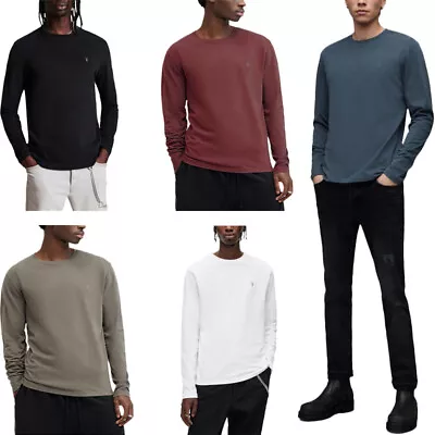 ALL SAINTS Mens T Shirts Crew Neck Long Sleeve Casual NEW Top Summer Cotton Tee • £24.99