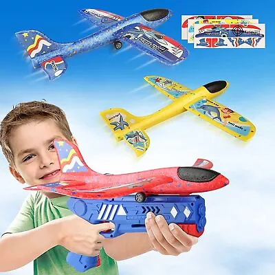 £12.89 • Buy Airplane Launcher Toy Foam Throwing Glider Plane W/ Catapult Gun Indoor Outdoor