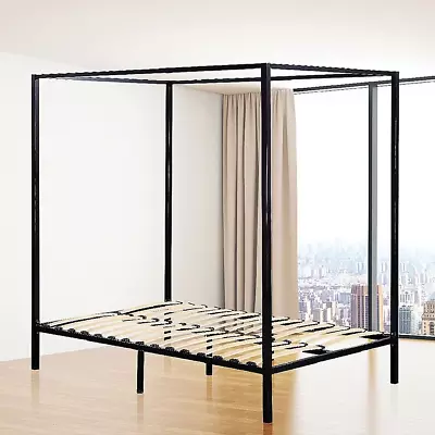 4 Four Poster Queen Bed Frame Bedroom Furniture • $336.90