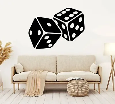 Dice Wall Art  Stickers Game Home Décor Decals Vinyl Graphic Transfer Car Laptop • £2.61