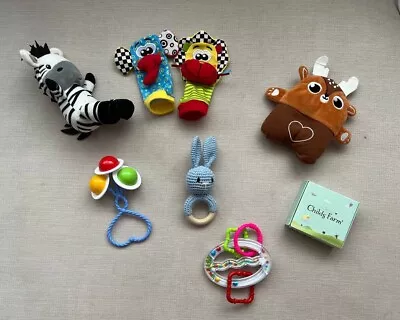 Baby Toy Bundle 0-6 Months - Zebra Rattle Socks Deer Warmer • £6