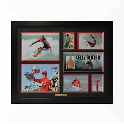 $108 • Buy Kelly Slater Signed & Framed Memorabilia - Black/Red - Limited Edition 