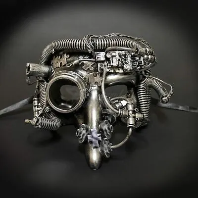 Steampunk Plague Doctor Masquerade Mask Silver M39269 • $26.99