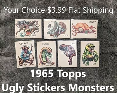 1965 Topps Ugly Stickers (Monster) YOUR CHOICE $3.99 Flat Shipping • $6.99