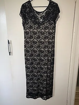 $25 • Buy Asos Maternity Black Lace Dress Size 16