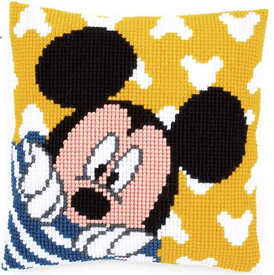 £29.99 • Buy Peek-A-Boo Mickey Mouse Chunky Cross Stitch Cushion Front Kit 40x40cm  Vervaco 