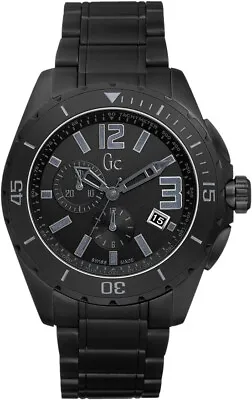 Gc Guess Collection X76010g2s Mens Sport Blackout Chronograph Ceramic 45mm Watch • $95