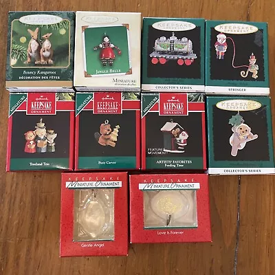 Lot Of 10 Assorted Hallmark Miniature Mini Keepsake Ornaments 1990’s 2000’s • $25