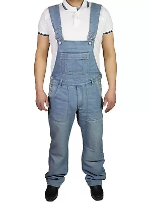 McCarthy Mens Jeans Denim Blue Dungarees Dungaree Overalls All Waists 30-60 • £31.99