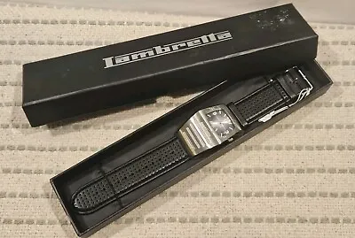 RARE Vintage Lambretta Super 200 Quartz Wristwatch Black Leather Watch New Boxed • £179.99