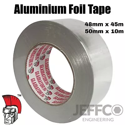 Aluminium Foil Tape Rolls Heat Insulation Exhaust Self Adhesive Duct 48mm X 45m • £6.79