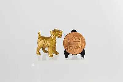 Vintage Miniature Metal Scottish Terrier Dog Figurine Painted Gold • $9.99