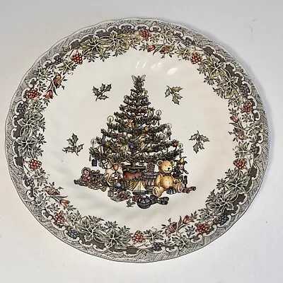 Myott Factory Queen’s Season Greetings 8” Salad Plate Christmas Tree Archive • $10
