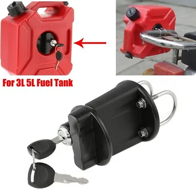 Motorcycle Car Fuel Oil Tank Lock With Key For 3L 5L Jerry Cans Holder Bracket • £20.26