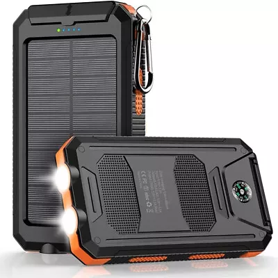 $24.99 • Buy 900000mAh Portable Solar 2USB 2LED External Pack Battery Power Bank Charger AU