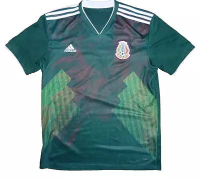 Mexico 2017/18 Adidas Home Football Shirt Jersey Climacool Chicharito 14 Large • £24.99