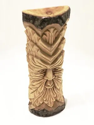 £17.99 • Buy Wood Carving Carved Log Green Man Owl Mushroom Birds