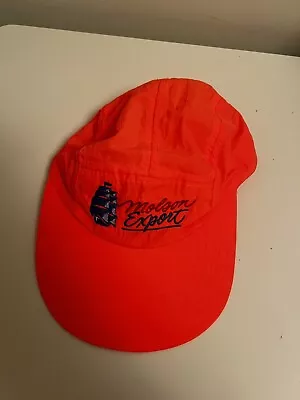 Vintage Molson Export Beer Hat. Long Brim. Orange Neon 80s 90s. • $28.97