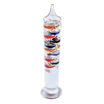 44cm Tall Free Standing Galileo Thermometer With Ten Floating Globes • £29.95