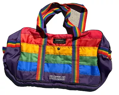 Vintage Hawaii Fashion By Victor Insulated Rainbow Beach Duffle Shoulder Bag FB1 • $29.99