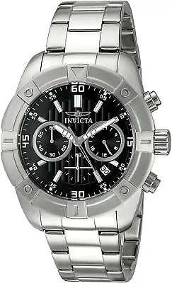 Invicta Men's 45mm Specialty FLIGHT Chronograph Black Dial Silver Tone SS Watch • £135.07