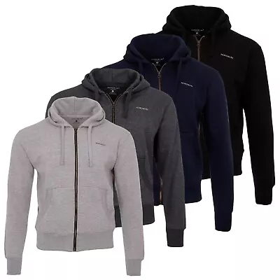 NORDBURY Men's Fleece Hooded Jumper Full Zip Up Hoodie Long Sleeves Front Pocket • £11.99