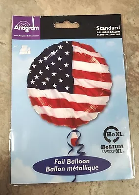 Patriotic Flag USA July 4th Mylar Balloon 17  Combine Ship S#14 • $1.75