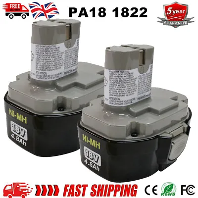 2X FOR Makita PA18 4800mAH Battery Ni-MH 1822 1823 1834 1835 8391D 6343D Drill • £58.89