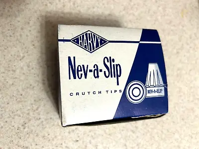 2 Nev-A-Slip Crutch Tip No 4003 Grey For Size 18-3/4  & Size 19-7/8  NEW IN BOX • $8.99