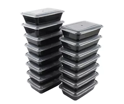 $14.99 • Buy 15 Pack Meal Prep Food Storage Containers, Clear Lid, 32 Oz Flas Ship