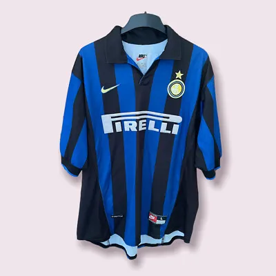 £48.99 • Buy Vintage Inter Milan Internazionale 1998/1999 Football Shirt 90s Large