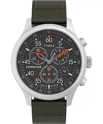 Timex TW4B26700  Expedition Field Chronograph Watch Indiglo Date 100M WR • $68.60