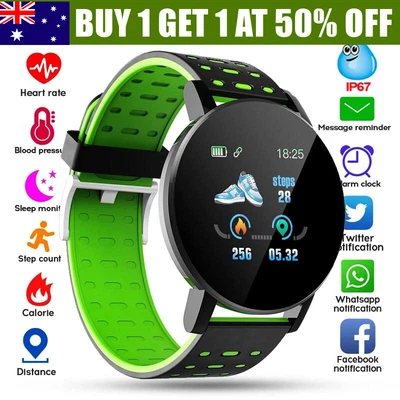 $17.29 • Buy 119S Smart Watch Bluetooth Heart Rate Blood Pressure Sport Fitness Tracker-NEW