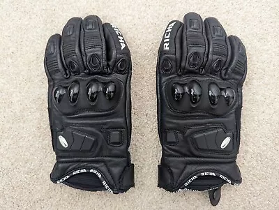 Mens Richa Rock Black Motorbike Gloves - Size M - Good Condition (RRP £37.99) • £0.99