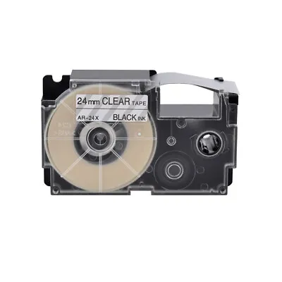 £9.59 • Buy 1PK Black On Clear Tape Cartridge XR-24X For Casio KL8200 EZ Label Printer