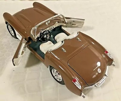 Maisto 57 CORVETTE 1:18 Doors Hood Trunk Open Wheels Turn Rare Brown Made 1991 • $24.88