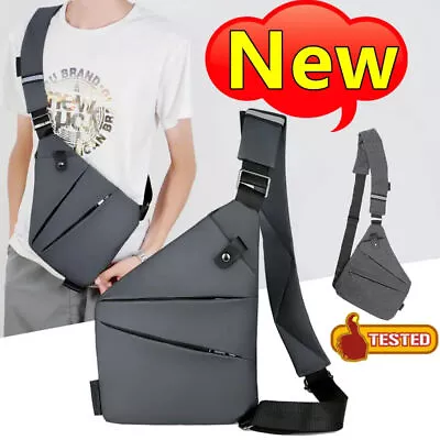 Waterproof Personal Shoulder Anti Theft Pocket Bag Men Travel Casual Chest Pack • $12.34