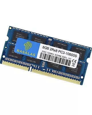 Rasalas 8GB DDR3 PC3-10600S DDR3 1333MHz 1.5V  CL9 Ram 2RX8 PC3 204 Pin SODIMM • £14.99