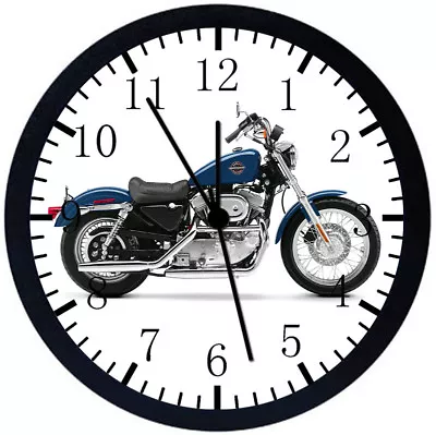 American Motorcycle Black Frame Wall Clock Nice For Decor Or Gifts E234 • $19.95