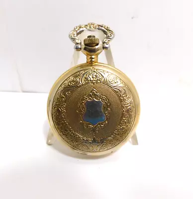 Vintage Majestron Hunter Quartz Pocket Watch 47mm Gold Tone New Battery • $27.97