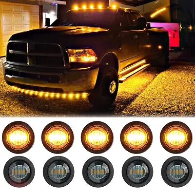 3/4  Smoked Amber Side Marker LED Clearance Lights For Dodge Ram 1500 2500 3500 • $14.23
