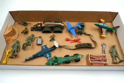Vintage Army / Military ~ Plastic Figures W/ Soliders LOT Of 19 • $59.99