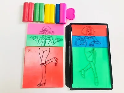 Fashion Plates Vintage Designer Dolls Drawing Craft Rub Color Clothing Playset  • $26.89