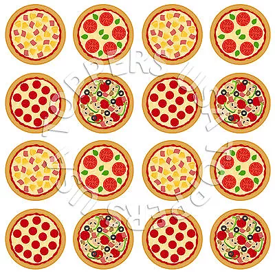 16x EDIBLE Pizza TMNT Birthday Party Cupcake Toppers Wafer Paper 4cm (uncut) • $5.99