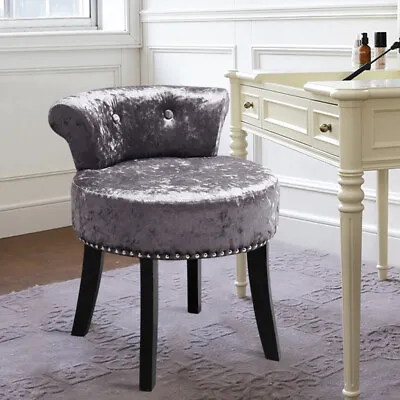 £65.95 • Buy Buttons Low Back Dressing Table Chair Soft Velvet Makeup Vanity Cosmetic Stool