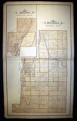 1896 Plat Map Zilwaukee And Buena Vista Townships Saginaw County Michigan • $24.50